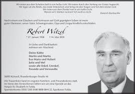 Traueranzeigen von Robert Witzel