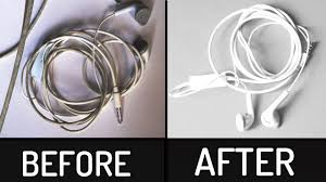How To Clean White Earphones Data Cable At Home Youtube