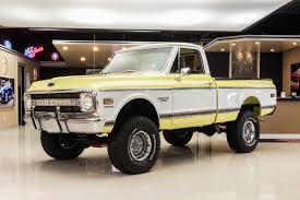 The truck is lowered hotrod style. 1970 Chevrolet K 10 Classic Cars For Sale Michigan Muscle Old Cars Vanguard Motor Sales