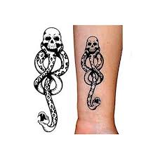 If glow in the dark tattoo ink really exists, we will find it and we will have thousands of harry potter tattoos. Harry Potter Death Eaters Dark Mark Tattoos 5pcs For Cosplay Accessories And Halloween By Jkr Buy Online In Sweden At Sweden Desertcart Com Productid 34273881
