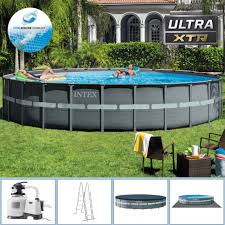 Ein eigener pool ist für viele gartenbesitzer und familien die perfekte alternative zu überfüllten. Intex Ultra Rondo Xtr 732x132cm Rund Frame Pool Komplett Set 26340 Gunstig Kaufen Ebay
