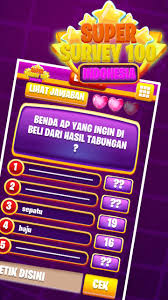 Berikut ini soal beserta kunci jawaban persiapan ujian sekolah ( us ) dan ujian nasional ( un ) smp tahun pelajaran 2019/2020.mapel matematika, bahasa indonesia, bahasa inggris, dan ipa produk direktorat pembinaan smp kemendikbud. Super Survey Family 100 Indonesia For Android Apk Download
