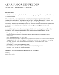 Venue Manager Cover Letter Velvet Jobs
