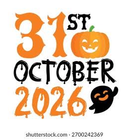 31st October 2026 Halloween Vector Cute Stock Vector (Royalty Free) 2700242369 | Shutterstock
