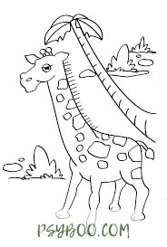 Free printable coloring pages for kids. African Giraffe Easy Coloring Sheets For Kindergarten Free Printable