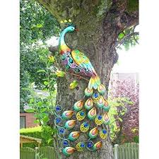 Colourful Metal Peacock Garden Decor Jewel Tail Wall Art Christmas Gift Outdoor Ebay Art Christmas Gifts Peacock Wall Art Art