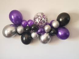 Purple Black And Gold Balloon Arch Black Purple And Chrome Silver Balloon Garland Kit Purple Party Decorations Purple And Silver Wedding Graduation Party Purple