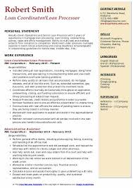 Loan Processor Resume Samples Qwikresume