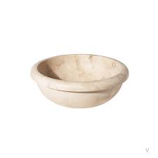 light round drop in travertine sink