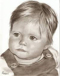 An old drawing I did of my cousin, Beth. She'll be 13 in November, but I  still remember holding her as a little baby (feel more like her auntie than  her cousin!)