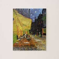 Our favourite brands gibsons jigsaws , ravensburger and house of puzzles offer images from flowers and gardens to cottages and nostalgia , alongside the popular wasgij and jan van. Cafe Terrace At Night Van Gogh Jigsaw Puzzle Zazzle Com Van Gogh Cafe Terrace At Night Painting Van Gogh
