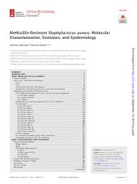 Pdf Methicillin Resistant Staphylococcus Aureus Molecular Characterization Evolution And Epidemiology