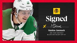 He previously played for the dallas stars and chicago blackhawks. Chicago Blackhawks On Twitter Signed Jan Forward Mattias Janmark Has Inked A One Year Contract That Runs Through The 2020 21 Season Blackhawks Https T Co Yv7futribf