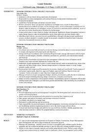 Senior Construction Project Manager Resume Samples Velvet Jobs