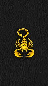 Gold Scorpion Symbol On Soft Black Leather Iphone Wallpaper Scorpio Art Scorpion Tattoo Scorpion