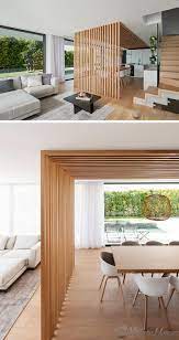 A linear wood ceiling is when you look up from the floor and see a nice, wide piece of wood. This Combined Kitchen And Dining Room Is Defined By An Overhead Wood Accent