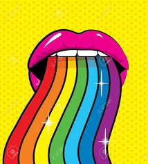 Pop Art Woman Colored Lips And Tongue Hanging Out Vector Illustration Pop Art Images Pop Art Wallpaper Pop Art Lips