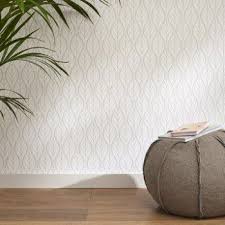 Papier Peint Intisse Feuille Art Deco Gris Leroy Merlin Deco Papier Peint Papier Peint Deco Gris