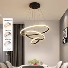 Ac led light bulbs included. Modern Led Pendant Light Hanging Ceiling Lamp Ceiling Light Rings Circle Chandelier Black Loft Decor Round Black Lazada Ph
