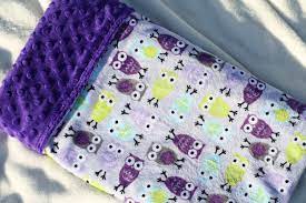 You are sure to find the perfect minky blanket. Ready To Ship Minky Cuddle Baby Blanket With Girl Purple Owl Etsy Blanket Purple Owl Baby Girl Blankets