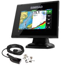 Simrad Go5 Xse Combo With Med Hi Downscan Transom Mount Transducer Navionics Chart