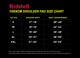 riddell rival youth shoulder pad riddell shoulder pad sizing