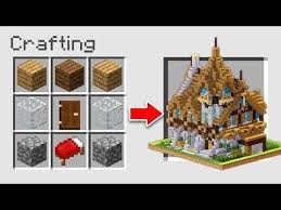 How To Make A House Using Crafting Table On Minecraft Minecraft Crafts Minecraft Crafting Recipes Minecraft Designs