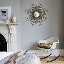 Please note that samples for our california collection colours are exclusively available as paper paint swatches. Grey Bedroom With Sunburst Mirror Walls Painted Farrow And Ball Lamp Room Gray More Information On Farrow And Ball Lamp Room Grey Sunburst Mirror Grey Walls