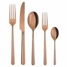 Cambridge silversmiths 20 piece beacon flatware silverware set, copper mirror/rose gold, service for 4, includes forks/spoons/knives amazon on sale for $83.10 original price $87.75 $ 83.10 $87.75 Sambonet Linear Copper Flatware Gracious Style