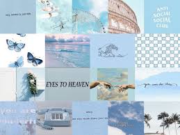 Use images for your pc, laptop or phone. View 23 Baby Blue Light Blue Aesthetic Wallpaper Collage Pindorinul