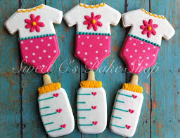 I don't think i've ever seen superhero onesie cookies before and these are so cute! Baby Girl Shower Cookies Cookie Connection