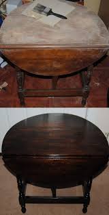 Place the two table leaves and tabletop face down on a clean, flat surface. Ghosts Of Furniture Past Refinished Drop Leaf Table On The Upcycle