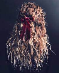 Kristin Ess Said It Best Bows Before Bros And Here S Her Masterwork With Our Velvet Bow Barrette Link In Bi Hair Styles Curly Hair Styles Perfect Hair