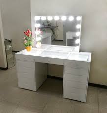 This wooden construction has got a classic white finish that matches any interior design. Makeup Table With Lighted Mirror Off 73 Online Shopping Site For Fashion Lifestyle