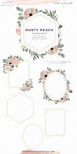 Dusty Peach Watercolor Flowers Clipart Background Border Wreath Bouquet Watercolor Floral Corners Frames Graphics Essem Creatives Watercolor Clipart Busi Floral Clipart Peach Watercolor Floral Watercolor