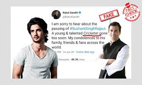 He made his bollywood debut with a movie, kai po che (2013), directed by abhishek kapoor, which was adapted from chetan bhagat's novel, the 3 mistake of my life, and then launched. No Rahul Gandhi Did Not Call Sushant Singh Rajput A Cricketer