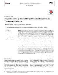 Empower your business with sme malaysia today! Pdf Financial Literacy And Smes Potential Entrepreneurs The Case Of Malaysia Journal Of Administrative And Business Studies Jabs Academia Edu