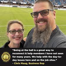 Business Rep Chris Maag has been a Local 332 member for 24 years. "Being  here at the hall is a real eye opener," he said. "Every day you see wage  theft, and