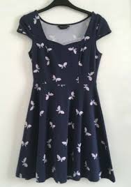 Dorothy Perkins Ladies Tea Dress Size 8 Blue Butterflies Summer Sun Dress In 2020 Tea Dress Dresses Womens Black Dress