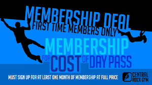 monthly memberships central rock gym