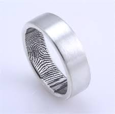 The Original Fingerprint Ring With Wrapped Print On The Inside Etsy In 2021 Fingerprint Wedding Bands Fingerprint Wedding Alternative Wedding Rings