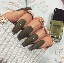 There are nail stickers that are scented and some that. Glitter Olive Green Coffin Nails Nail And Manicure Trends
