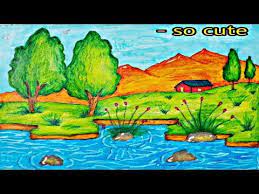 haw to daw landscape تعليم الرسم رسم منظر طبيعي بقلم الرصاص خطوة خطو painting art cute