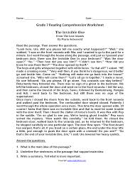 Invisible One Br Seventh Grade Reading Worksheets Reading Comprehension Worksheets Comprehension Worksheets Reading Comprehension
