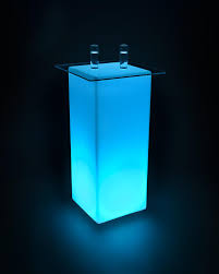Illuminated Led Pub Table W Clear Acrylic Top 16 Light Color Options In 2020 Led Cocktail Tables Clear Acrylic