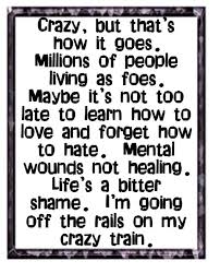 Pin By Deena Faulkner On Song Lyrics I Love Train Lyrics Lyrics Ozzy Osbourne Crazy Train