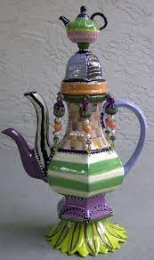 Living Color Whimsical Teapot By Cybill Ceramics Tea Pots Tea Pot Set Tea Art