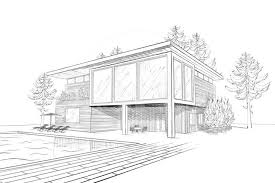 Sketch Of Modern House With Swimming Pool Art Print Alchena Art Com In 2021 House Design Drawing House Designs Exterior Swimming Pool Art