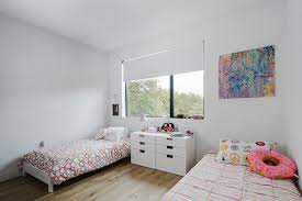 I'd like a table with chairs and/or a couch with tv and a bar. Dishy French Bedroom Decor With Colorful Kids Bedrooms Modern White Walls