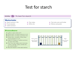 Mandatory Experiments On Food Ppt Video Online Download